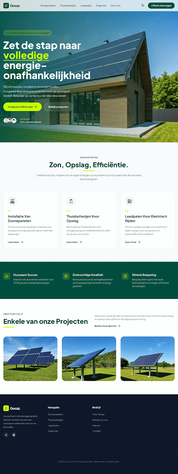 Klantportaal homepage — Goozz Green Energy