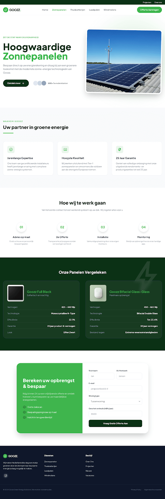 Intern dashboard — Goozz Green Energy